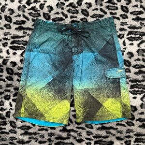 Speedo Blue and Green Swim Trunks